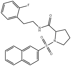 N-[2-(2-fluorophenyl)ethyl]-1-naphthalen-2-ylsulfonylpyrrolidine-2-carboxamide Struktur