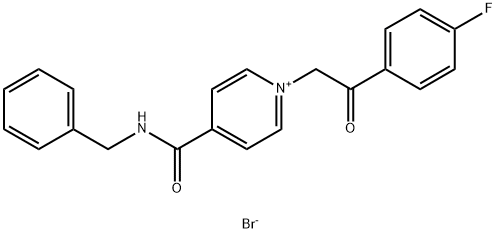 N-benzyl-1-[2-(4-fluorophenyl)-2-oxoethyl]pyridin-1-ium-4-carboxamide bromide Struktur