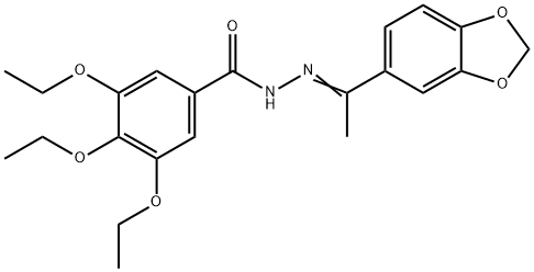 N-[(E)-1-(1,3-benzodioxol-5-yl)ethylideneamino]-3,4,5-triethoxybenzamide Struktur