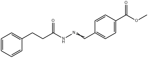 methyl 4-[(E)-(3-phenylpropanoylhydrazinylidene)methyl]benzoate Struktur