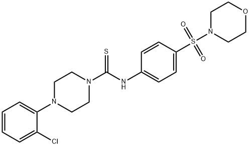 4-(2-chlorophenyl)-N-(4-morpholin-4-ylsulfonylphenyl)piperazine-1-carbothioamide Struktur