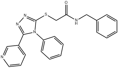 N-benzyl-2-[(4-phenyl-5-pyridin-3-yl-1,2,4-triazol-3-yl)sulfanyl]acetamide Struktur