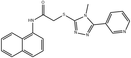 2-[(4-methyl-5-pyridin-3-yl-1,2,4-triazol-3-yl)sulfanyl]-N-naphthalen-1-ylacetamide Struktur