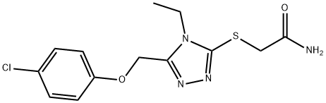 2-[[5-[(4-chlorophenoxy)methyl]-4-ethyl-1,2,4-triazol-3-yl]sulfanyl]acetamide Struktur