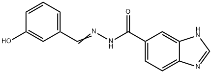 N-[(E)-(3-hydroxyphenyl)methylideneamino]-3H-benzimidazole-5-carboxamide Struktur