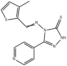 4-[(E)-(3-methylthiophen-2-yl)methylideneamino]-3-pyridin-4-yl-1H-1,2,4-triazole-5-thione Struktur