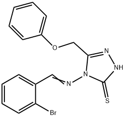 4-[(E)-(2-bromophenyl)methylideneamino]-3-(phenoxymethyl)-1H-1,2,4-triazole-5-thione Struktur