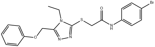 N-(4-bromophenyl)-2-[[4-ethyl-5-(phenoxymethyl)-1,2,4-triazol-3-yl]sulfanyl]acetamide Struktur