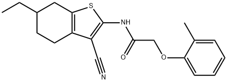 N-(3-cyano-6-ethyl-4,5,6,7-tetrahydro-1-benzothiophen-2-yl)-2-(2-methylphenoxy)acetamide Struktur