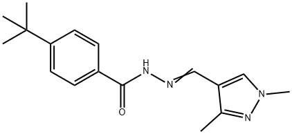 4-tert-butyl-N-[(Z)-(1,3-dimethylpyrazol-4-yl)methylideneamino]benzamide Struktur