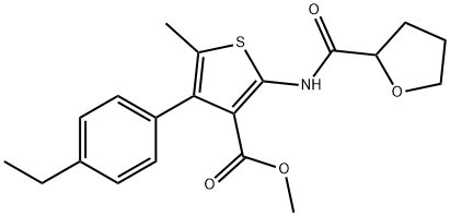 methyl 4-(4-ethylphenyl)-5-methyl-2-(oxolane-2-carbonylamino)thiophene-3-carboxylate Struktur