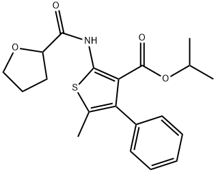 propan-2-yl 5-methyl-2-(oxolane-2-carbonylamino)-4-phenylthiophene-3-carboxylate Struktur