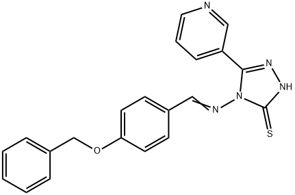 4-[(E)-(4-phenylmethoxyphenyl)methylideneamino]-3-pyridin-3-yl-1H-1,2,4-triazole-5-thione Struktur