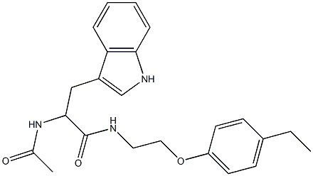 2-acetamido-N-[2-(4-ethylphenoxy)ethyl]-3-(1H-indol-3-yl)propanamide Struktur