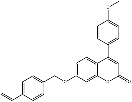 7-[(4-ethenylphenyl)methoxy]-4-(4-methoxyphenyl)chromen-2-one Struktur