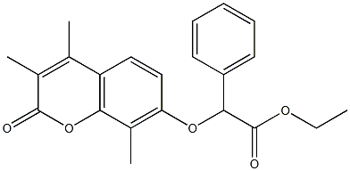 ethyl 2-phenyl-2-(3,4,8-trimethyl-2-oxochromen-7-yl)oxyacetate Struktur