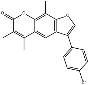 3-(4-bromophenyl)-5,6,9-trimethylfuro[3,2-g]chromen-7-one Struktur