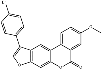 10-(4-bromophenyl)-3-methoxy-[1]benzofuro[6,5-c]isochromen-5-one Struktur