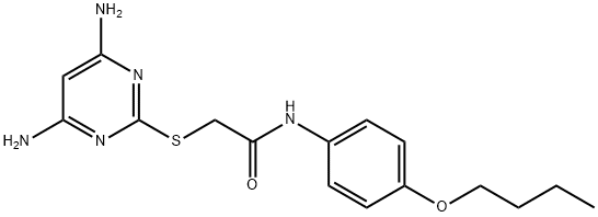 N-(4-butoxyphenyl)-2-(4,6-diaminopyrimidin-2-yl)sulfanylacetamide Struktur