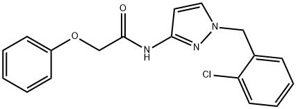 N-[1-[(2-chlorophenyl)methyl]pyrazol-3-yl]-2-phenoxyacetamide Struktur