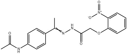 N-[(E)-1-(4-acetamidophenyl)ethylideneamino]-2-(2-nitrophenoxy)acetamide Struktur