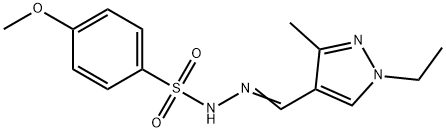 N-[(Z)-(1-ethyl-3-methylpyrazol-4-yl)methylideneamino]-4-methoxybenzenesulfonamide Struktur