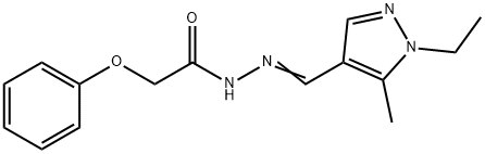 N-[(E)-(1-ethyl-5-methylpyrazol-4-yl)methylideneamino]-2-phenoxyacetamide Struktur