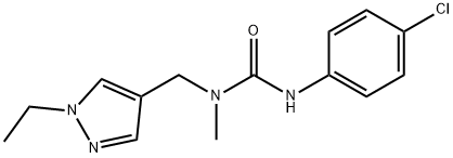 3-(4-chlorophenyl)-1-[(1-ethylpyrazol-4-yl)methyl]-1-methylurea Struktur