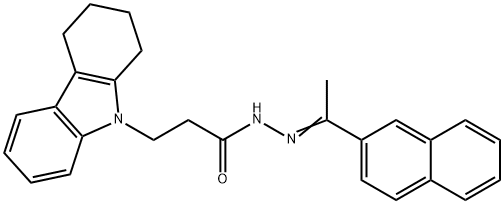 N-[(Z)-1-naphthalen-2-ylethylideneamino]-3-(1,2,3,4-tetrahydrocarbazol-9-yl)propanamide Struktur