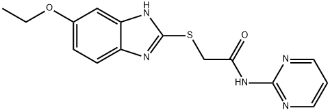 2-[(6-ethoxy-1H-benzimidazol-2-yl)sulfanyl]-N-pyrimidin-2-ylacetamide Struktur