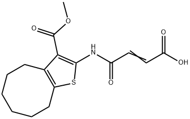 (E)-4-[(3-methoxycarbonyl-4,5,6,7,8,9-hexahydrocycloocta[b]thiophen-2-yl)amino]-4-oxobut-2-enoic acid Struktur