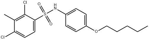 2,4-dichloro-3-methyl-N-(4-pentoxyphenyl)benzenesulfonamide Struktur