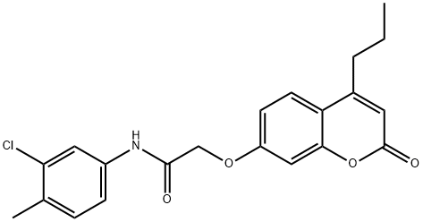 N-(3-chloro-4-methylphenyl)-2-(2-oxo-4-propylchromen-7-yl)oxyacetamide Struktur