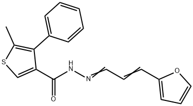 N-[(E)-[(E)-3-(furan-2-yl)prop-2-enylidene]amino]-5-methyl-4-phenylthiophene-3-carboxamide Struktur