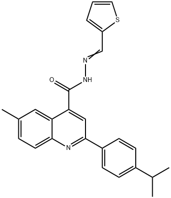 6-methyl-2-(4-propan-2-ylphenyl)-N-[(E)-thiophen-2-ylmethylideneamino]quinoline-4-carboxamide Struktur