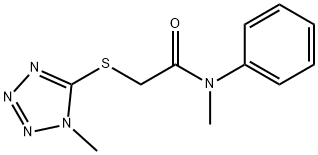 N-methyl-2-(1-methyltetrazol-5-yl)sulfanyl-N-phenylacetamide Struktur