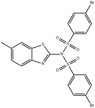 4-bromo-N-(4-bromophenyl)sulfonyl-N-(6-methyl-1,3-benzothiazol-2-yl)benzenesulfonamide Struktur