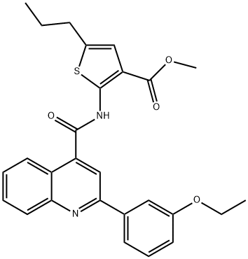 methyl 2-[[2-(3-ethoxyphenyl)quinoline-4-carbonyl]amino]-5-propylthiophene-3-carboxylate Struktur