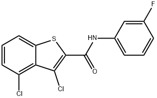 3,4-dichloro-N-(3-fluorophenyl)-1-benzothiophene-2-carboxamide Struktur