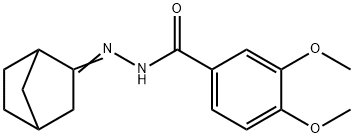 N-[(E)-3-bicyclo[2.2.1]heptanylideneamino]-3,4-dimethoxybenzamide Struktur