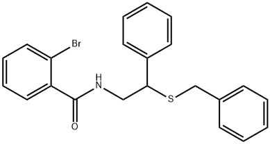 N-(2-benzylsulfanyl-2-phenylethyl)-2-bromobenzamide Struktur