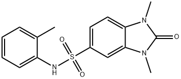 1,3-dimethyl-N-(2-methylphenyl)-2-oxobenzimidazole-5-sulfonamide Struktur