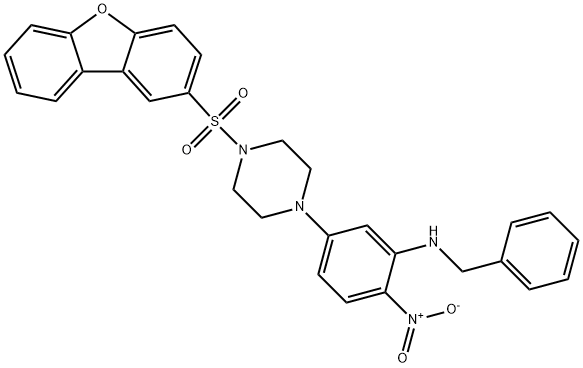 N-benzyl-5-(4-dibenzofuran-2-ylsulfonylpiperazin-1-yl)-2-nitroaniline Struktur