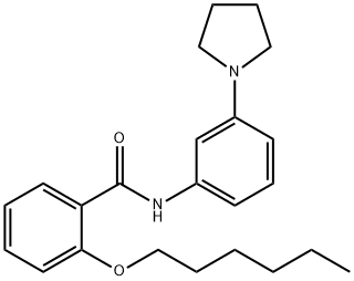 2-hexoxy-N-(3-pyrrolidin-1-ylphenyl)benzamide Struktur