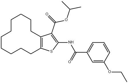 propan-2-yl 2-[(3-ethoxybenzoyl)amino]-4,5,6,7,8,9,10,11,12,13-decahydrocyclododeca[b]thiophene-3-carboxylate Struktur