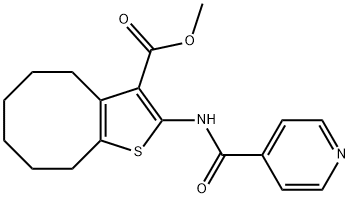 methyl 2-(pyridine-4-carbonylamino)-4,5,6,7,8,9-hexahydrocycloocta[b]thiophene-3-carboxylate Struktur