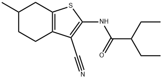 N-(3-cyano-6-methyl-4,5,6,7-tetrahydro-1-benzothiophen-2-yl)-2-ethylbutanamide Struktur