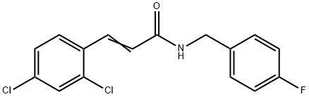 (E)-3-(2,4-dichlorophenyl)-N-[(4-fluorophenyl)methyl]prop-2-enamide Struktur