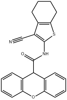 N-(3-cyano-4,5,6,7-tetrahydro-1-benzothiophen-2-yl)-9H-xanthene-9-carboxamide Struktur