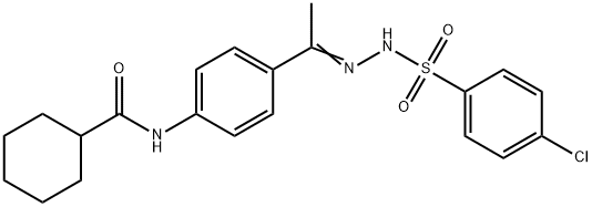 N-[4-[(Z)-N-[(4-chlorophenyl)sulfonylamino]-C-methylcarbonimidoyl]phenyl]cyclohexanecarboxamide Struktur